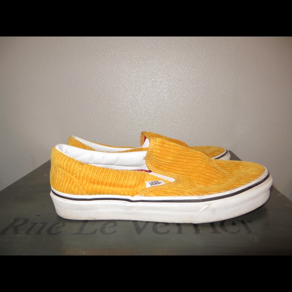Vans Slip ons (yellow corduroy)